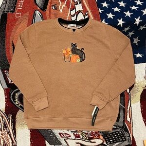 Retro Hasting & Smith Fall Cat Grandma Sweater (L)